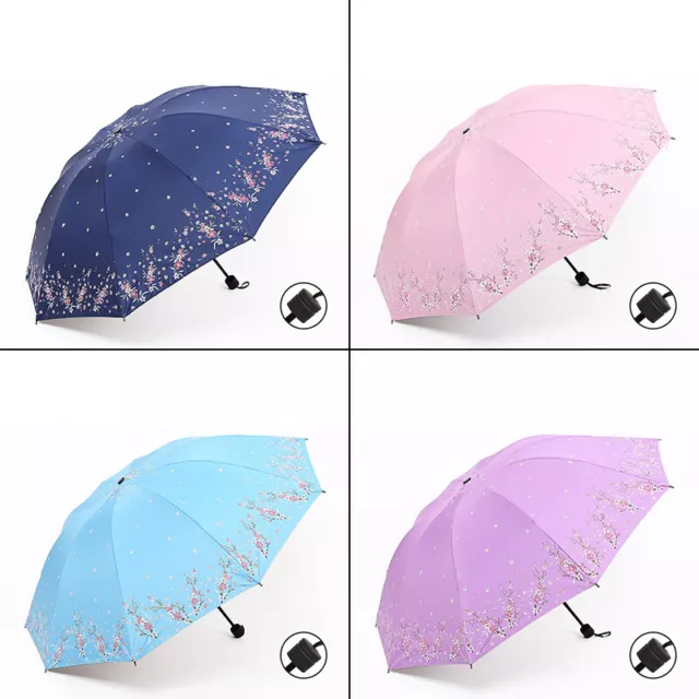 Foldable Floral Compact Umbrellas UV Sun Windproof Rain Flower Travel Umbrella