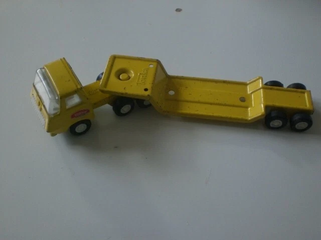 VINTAGE TONKA TRUCK LOWBOY FLATBED TRAILER YELLOW See Pics 12.99