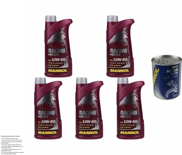 5L Olio Motore mannol Racing + Ester 10W-60 1x mannol Motore Doctor Additivo