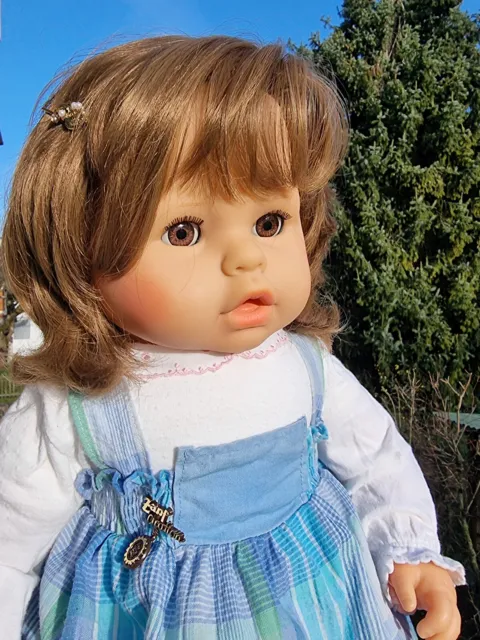 grosse brünette  Zapf Puppe 62 cm Z 65-20  aus 1980-er +  extra Outfits, Doll