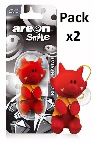 Areon Smile Toy Black Crystal Car Aroma Perfume Air Freshener Home Car Pack of 2