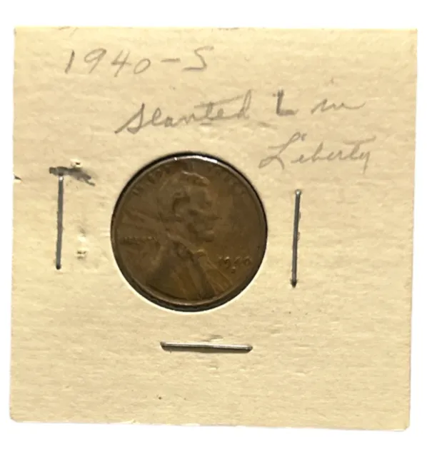 1940S Lincoln Wheat Penny Cent Coin Rim Error “L” In Liberty