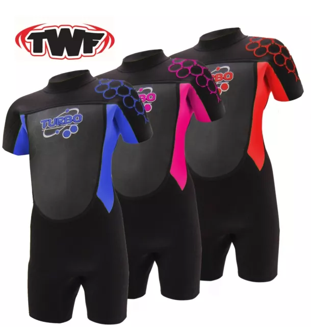 Twf Junior Childs Shorty Wet Suit Boys Girls Childrens Kids Shortie Wetsuit