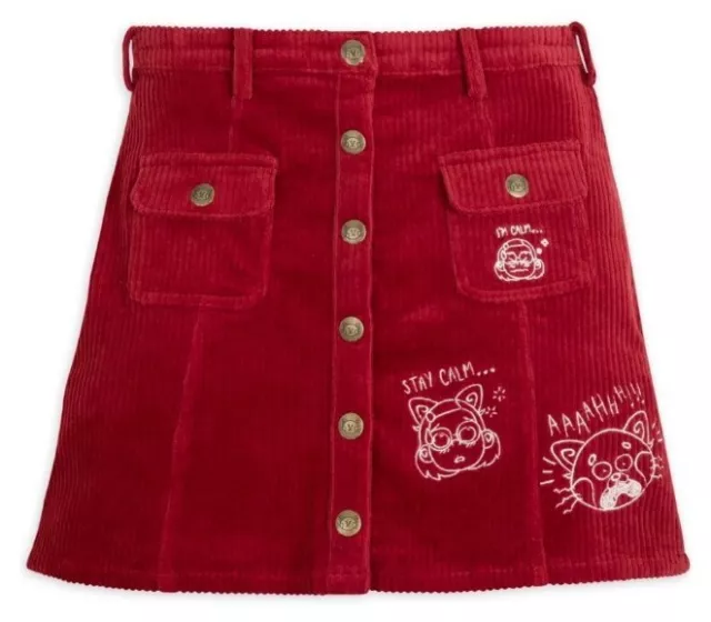 DISNEY PIXAR TURNING RED Panda Mei Corduroy Skirt Size 2X NWT $29.99