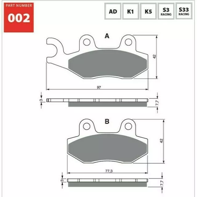 Goldfren Sintered Off Road Right Front Brake Pad  for Yamaha YXR660 Rhino 05-07