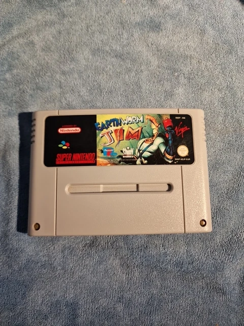 EARTHWORM JIM EARTH worm Nintendo Super SNES PAL EUR Bon État EUR 39,99