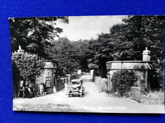 Barnard castle Durham vintage real photo postcard rare Toll gate on Abbey bridge