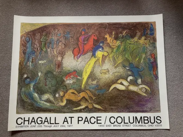 Chagall at Pace/Columbus Exhibition Poster Abduction of Chloe 1977