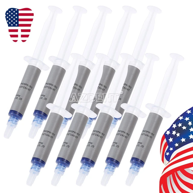 10 Pcs Dental 37% Phosphoric Acid Etchant Enamel Dentin Etching Gel 5ml/Syringe