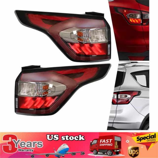 Fits Ford Escape 2017-2019 Pair Outer Side Tail Lights Rear Brake Lamps LH + RH