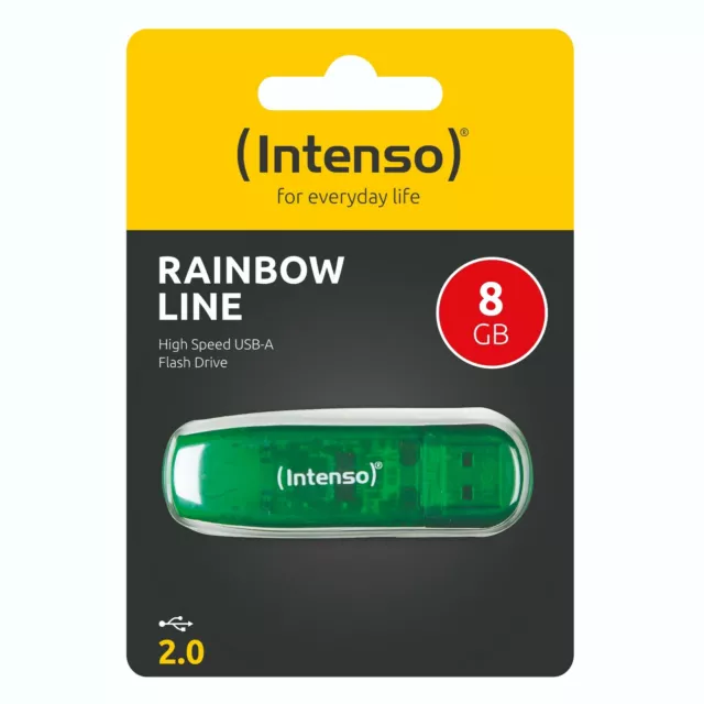 Intenso Clé USB Clé Mémoire Rainbow Line de Couleur USB La 8GB