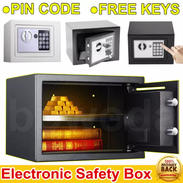 Digital Code Steel Safety Cash Box Money Safe Electronic Security Home Office