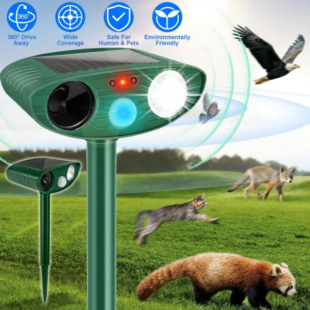 GARTEN SOLAR TIERVERTREIBER Ultraschall Katzenschreck Hundeabwehr