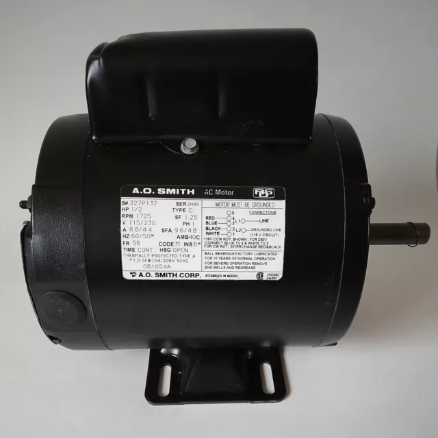 A.O. Smith OB1054A 6.3" 1 PH Motor CW/CCW 1/2HP 115/230V 1725RPM 8.8/4.4A Repair