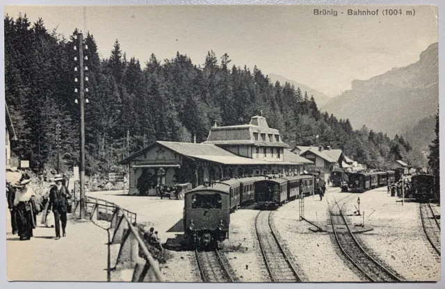 AK BRÜNIG - Brünig BE - Meiringen Brünig - Bahnhof - SCHWEIZ - 1910 - EISENBAHN