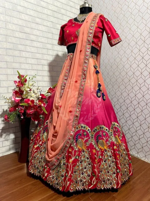 Indian Pakistani Wedding Wear Lengha Party Bridal Ethnic Lehenga Choli Bollywood