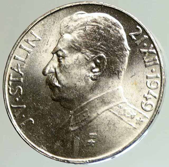 1949 CZECHOSLOVAKIA Josef Stalin Birthday VINTAGE Silver 100 Korun Coin i105136