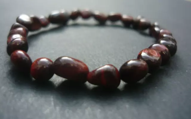 Bracelet de perles pépites oeil de Tigre rouge (oeil de Taureau), Sur mesure