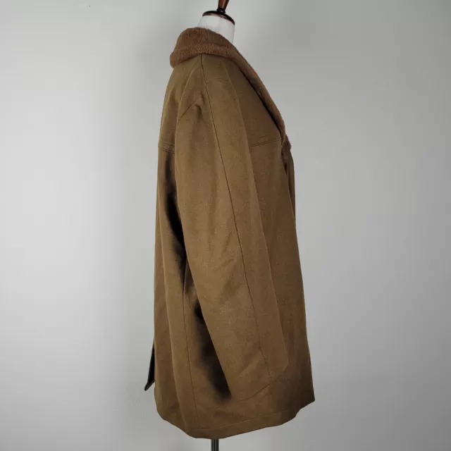 BROWN COAT MENS XL Alpaca Fur Collar Trim Vintage Retro 70s 80s $85.00 ...