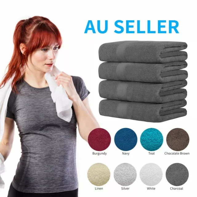 4x 2xLarge Jumbo Bath Sheets 650GSM Luxury Towels 100% Cotton  90 x180 cm AU Loc