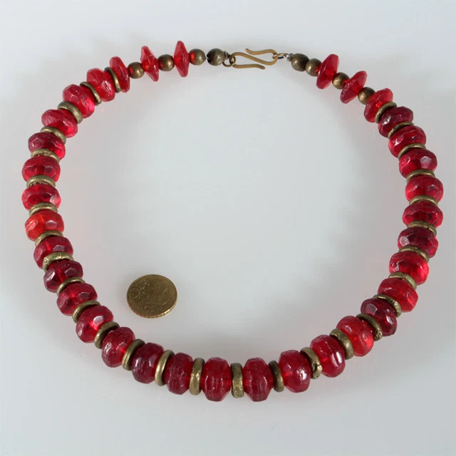 8895 Altböhmische Glass Pearl Necklace, Rare Color, 19. Century