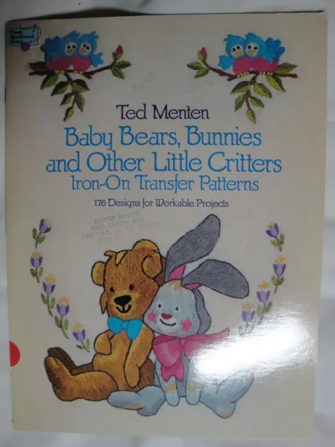 Patrones de transferencia de osos bebés Dover conejitos Little Critters con agujas Ted Menten