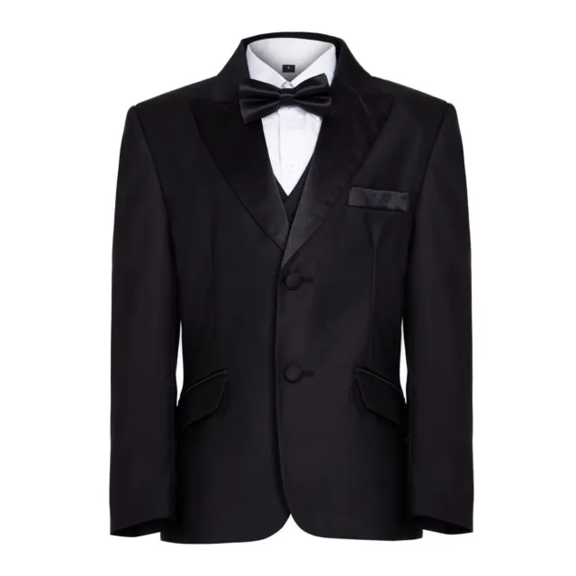 Splendido costume da smoking nero ragazzo abito da cena James Bond 1-16 anni