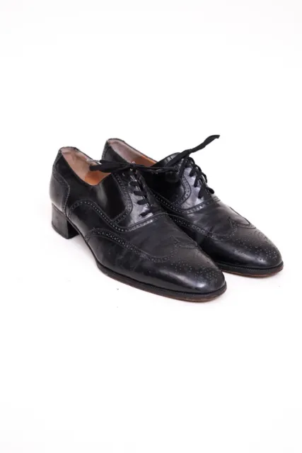 RARE VINTAGE Tanino Crisci dress shoes black leather oxfords size 9.5