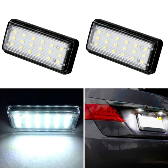 Feux Plaque Immatriculation Pour Citroën C1 / Peugeot 107 - Paire LED Blanc 6000K, étanches IP65 - 2