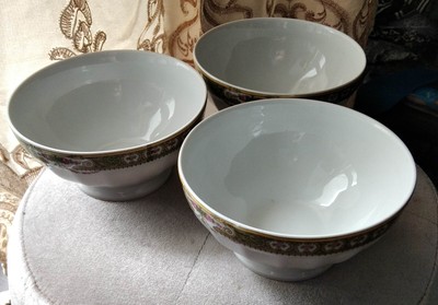 2 bols porcelaine illustrée scène traditionnel breton FD Chauvigny 