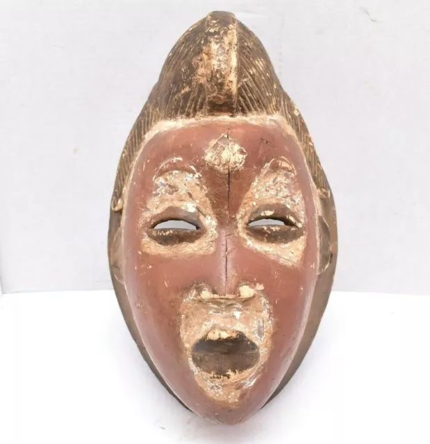 Punu Maiden Spirit Mask FANG Mukudji White Gabon African Art Tribal Carved