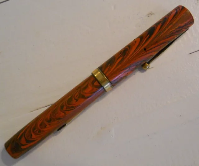 Vintage Waterman's Ideal Ripple Red Fountain Pen