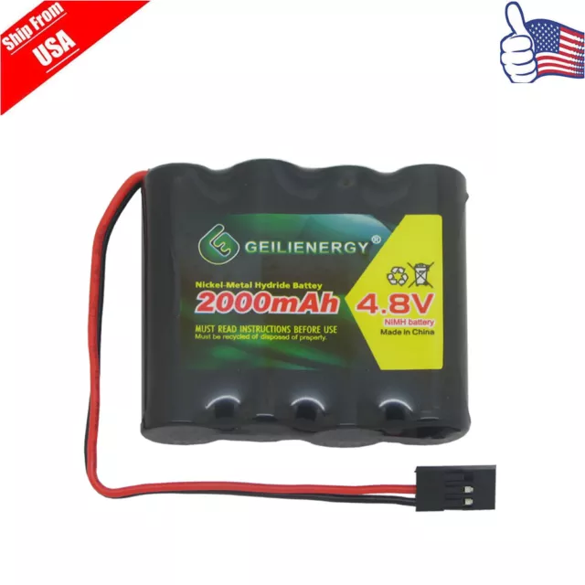 GeiLienergy 1x 4.8V 2000mAh NiMH RX Receiver Battery Pack RC Futaba Hitec JR