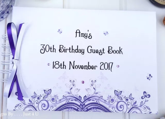 Personalised Any Age  Butterfly  Birthday Guest Book  Photo Scrapbook Album