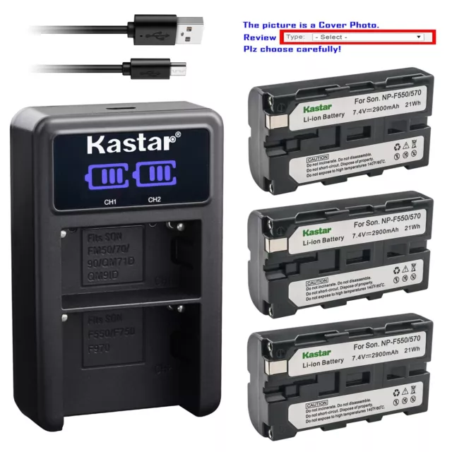 Kastar Battery LED2 Charger for Viltrox DC-55 5.5" Professional 4K HDMI Monitor