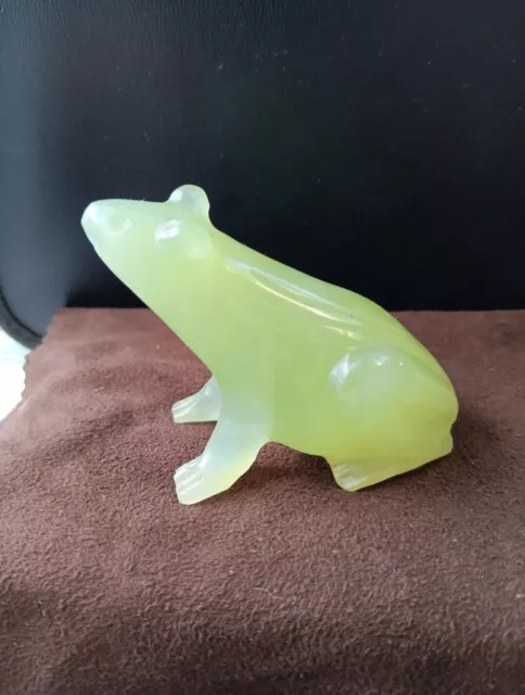 Vintage Carved Jade Hard Stone Frog