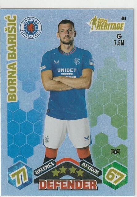 CARTA HERITAGE MATCH Attax 2023/24 Borna Barisic Rangers Nuova EUR 1,14 ...