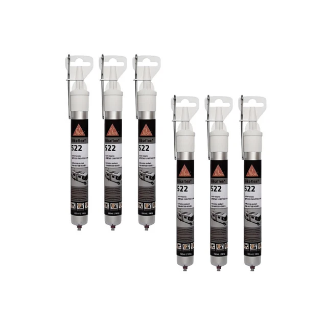 Lot de 6 colles mastic SIKA Sikaflex 522 Caravan - Blanc - 100ml