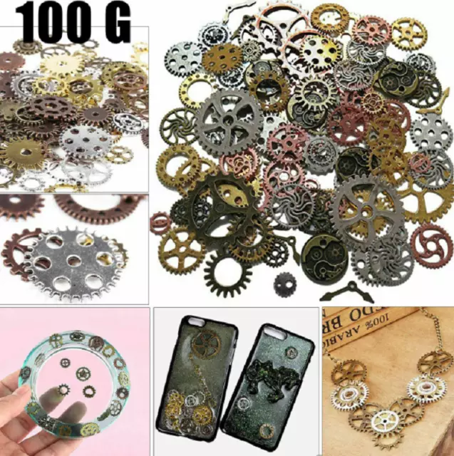 100g Watch Parts Steampunk Cyberpunnk Cogs Gears DIY Jewelry Making Crafts Art 3