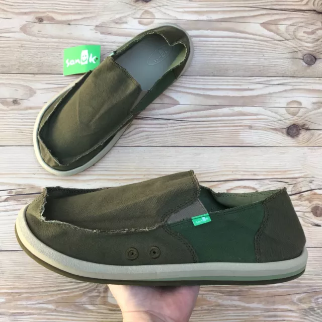 SANUK Mens Size 9 VAGABOND SOFT TOP HEMP Slip On Loafers NATURAL (Beige)  Shoes