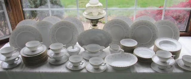 80 Pcs ROYAL BAYREUTH GERMANY FINE CHINA DINNER SET SERVES 10 +SERV PCS EUC