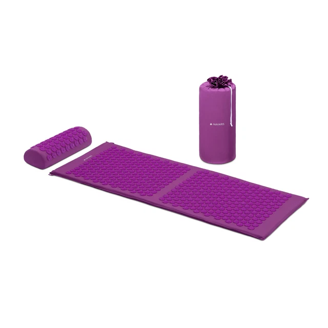 Akupressur Massage Set 1x Akupressurmatte 1x Kissen Matte Kopfkissen Violett