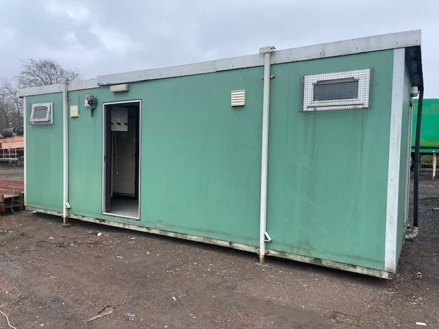 Green Shower Block and Toilet Facility Cabin - 24 ft long x 8.9 ft wide