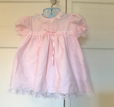 Vintage Alexis Baby Girl Easter Party Dress Frilly Pink 9 mo  USA eeuc
