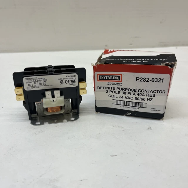 Totaline Definite Purpose Contactor 2P, 30FLA, 40A, 24VAC, 50/60Hz