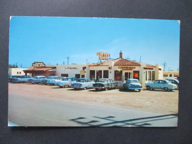 1950s Holbrook Arizona Motaurant Restaurant & Cars Route 66 Postcard
