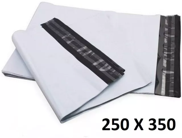 5X Enveloppe Plastique 250x350+40mm Adhésif Blanche Opaque Indéchirable 60u