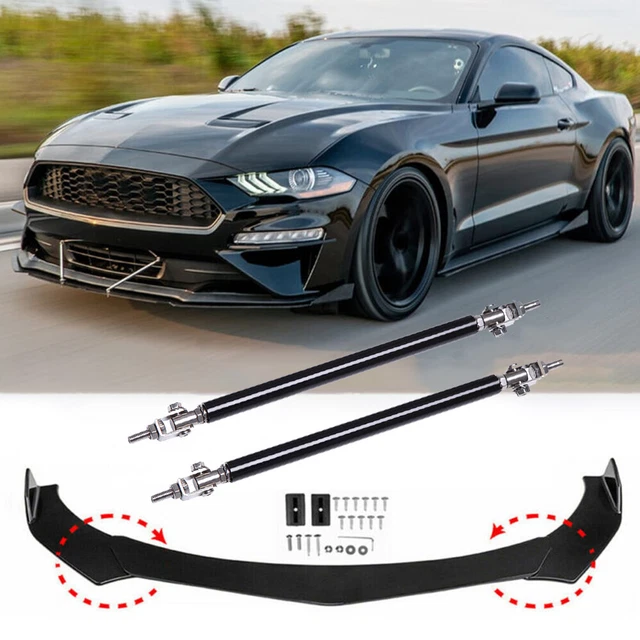 For Ford Mustang 2000-2022 Front Bumper Lip Splitter Spoiler Kits + Strut Rods