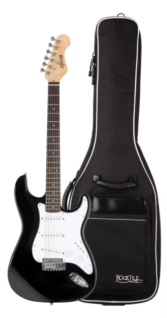 Ensemble de guitare électrique Shaman Element série STX-100B ST simple bobine trémolo gigbag noir
