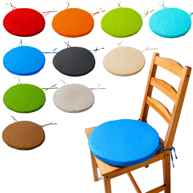 ROUND Bistro Circular Chair Cushion SEAT PADS Kitchen Dining REMOVABLE cover NEW